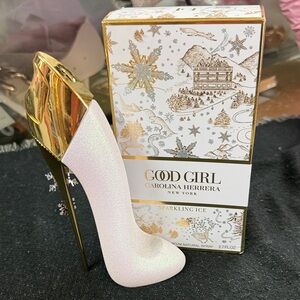 Carolina Herrera Good Girl Sparkling Ice Heels - Gold and White